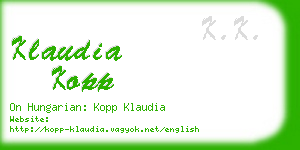 klaudia kopp business card